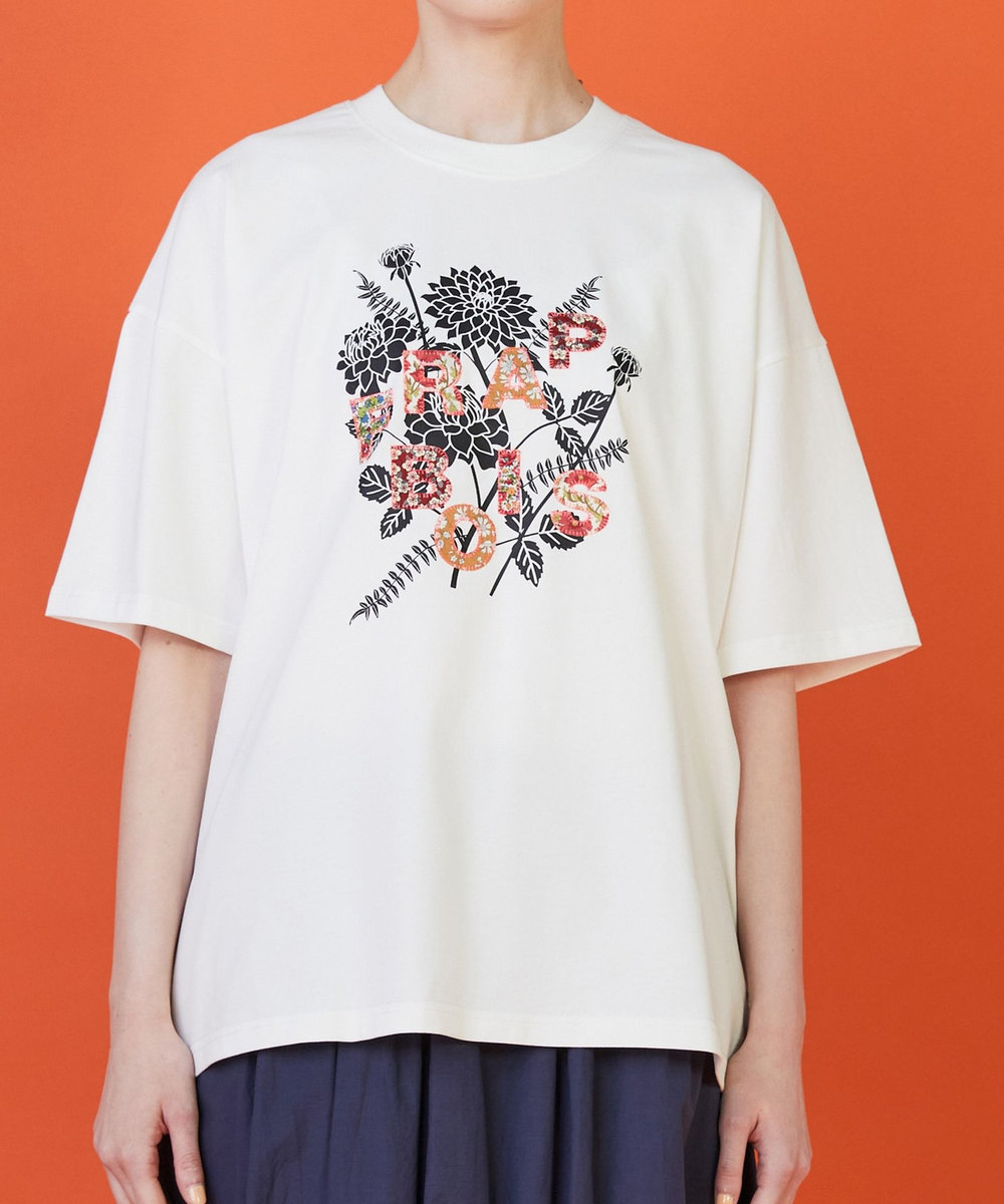 FRAPBOIS フラワーロゴＴシャツ ホワイト