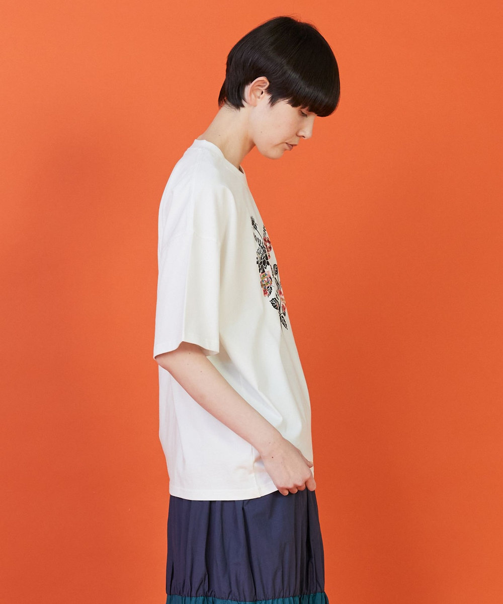FRAPBOIS フラワーロゴＴシャツ ホワイト