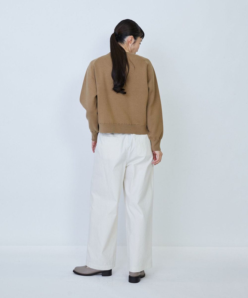 LOISIR コットン接結編みニットプルオーバー モカ