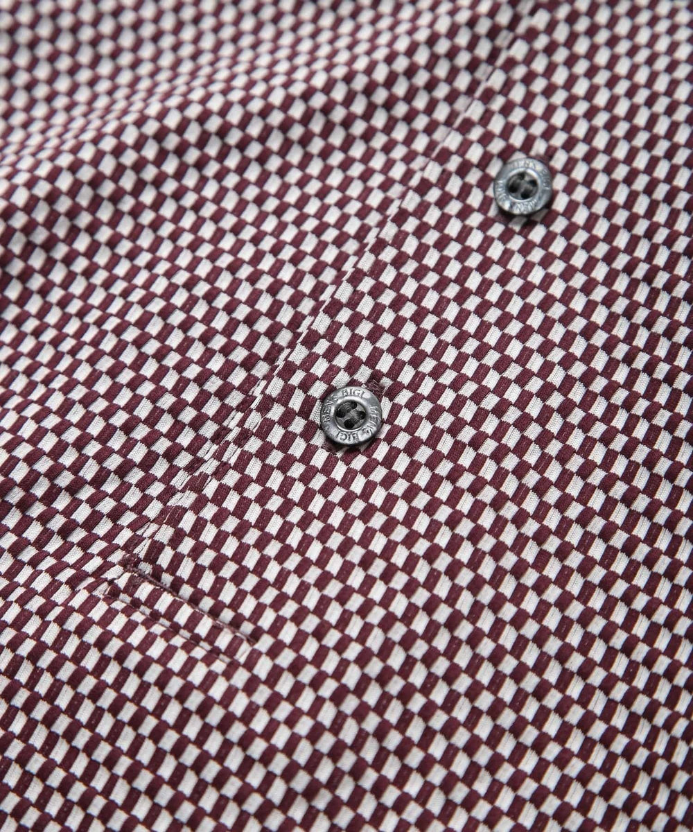 MEN'S BIGI 【ACTIVE TAILOR】COOL MAXサッカー織りワンピースカラーポロシャツ ボルドー