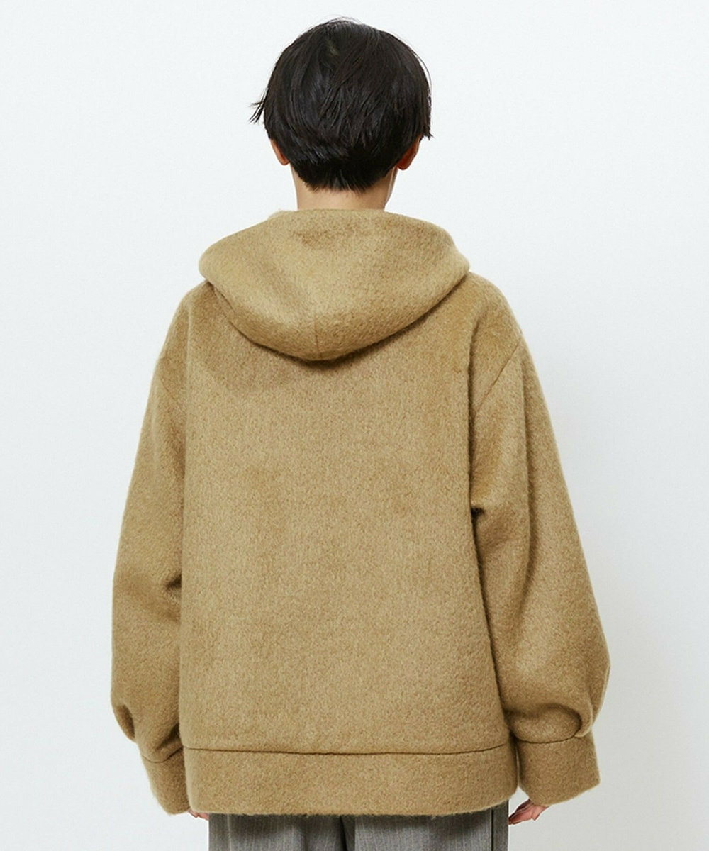 feerique Lサイズ（大きいサイズ） 【大きいサイズ】feerique モヘアシャギーフードブルゾン キャメル