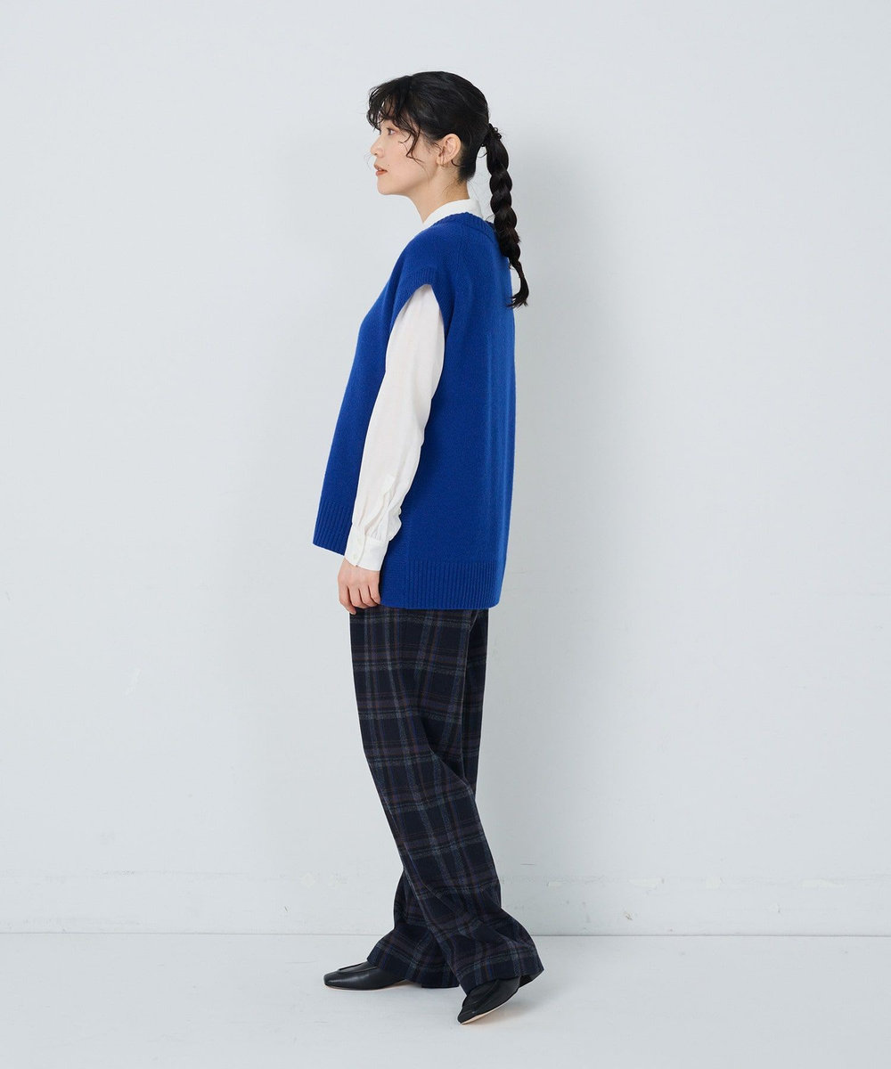 ADIEU TRISTESSE 7G　AQUAウールカシミヤ天竺ベスト ブルー