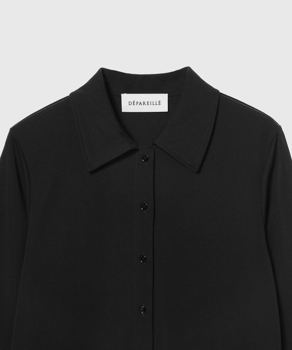 DÉPAREILLÉ TRIACETATE JERSEY SHIRT / トリアセテートジャージーシャツ ブラック