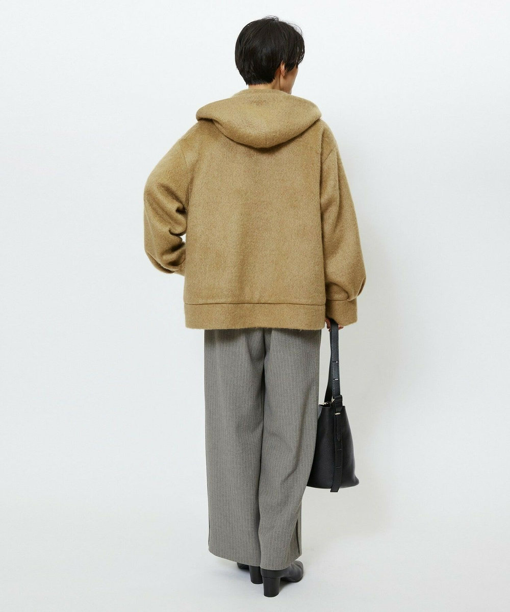 feerique feerique モヘアシャギーフードブルゾン キャメル