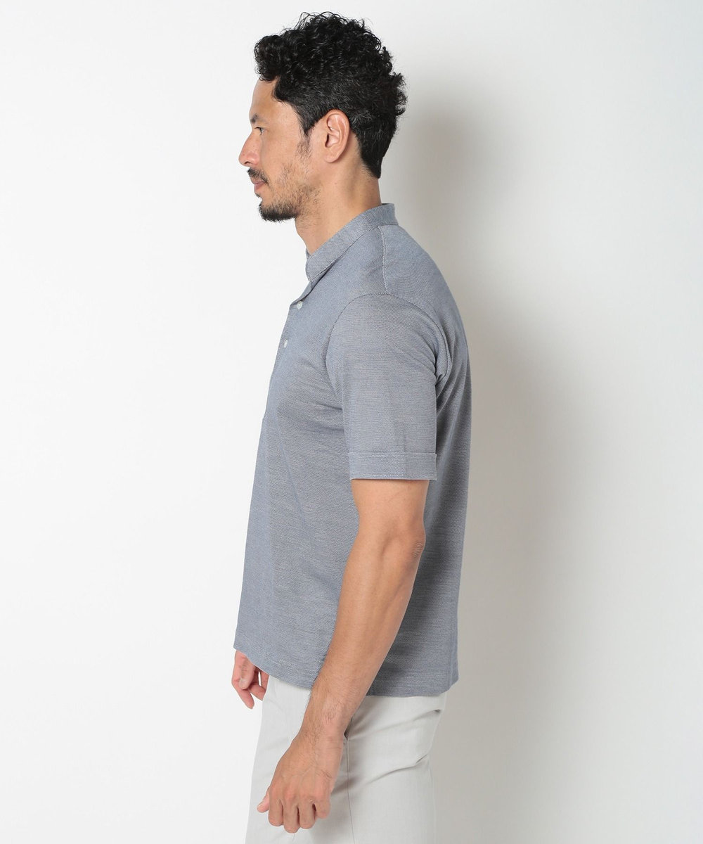 MEN'S BIGI <COOL MAX>バンドスキッパーポロシャツ ブルー