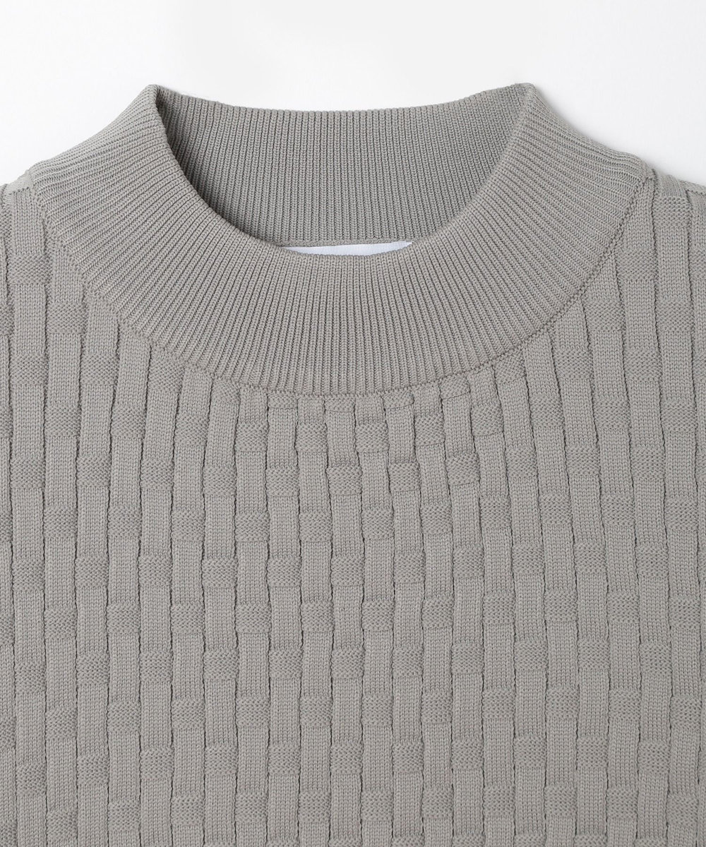 MEN'S BIGI ニットコンビモックネックカットソー グレー