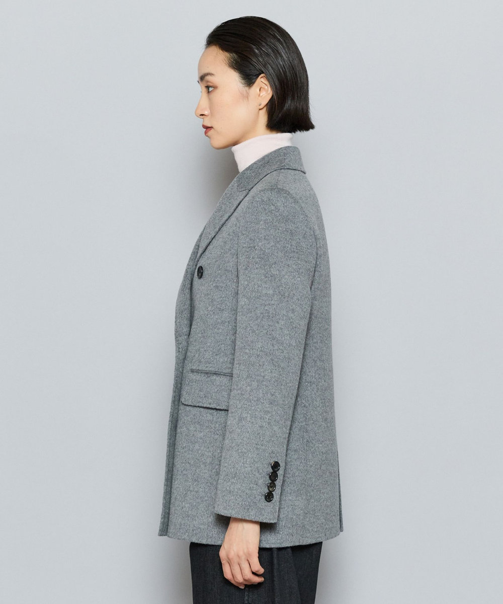 L'EQUIPE COUTURIER W/CASHリバージャケットコート ライトグレー