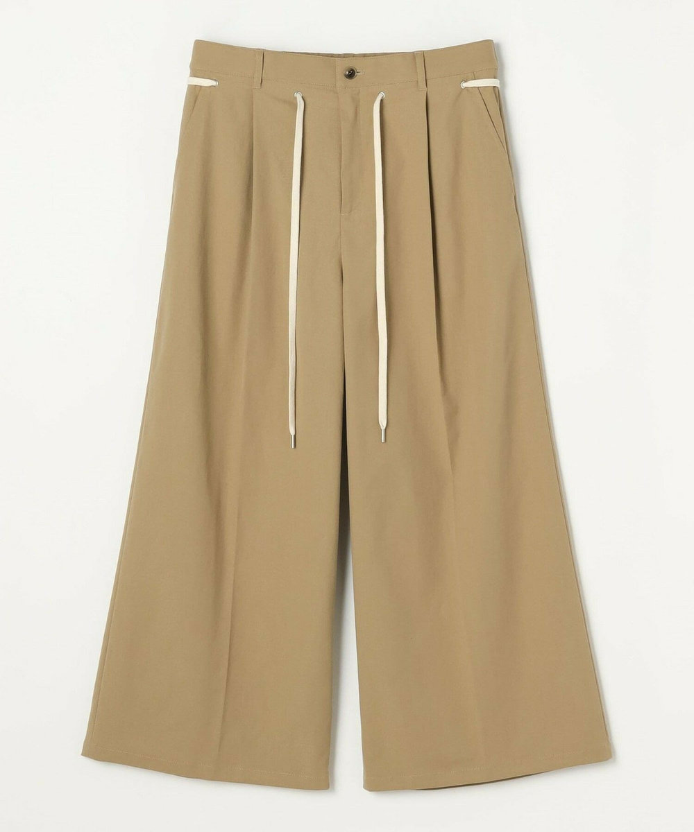feerique Lサイズ（大きいサイズ） 【Lサイズ】feerique ポリエステルツイルワイドチノパンツ［セットアップ可能］ ベージュ