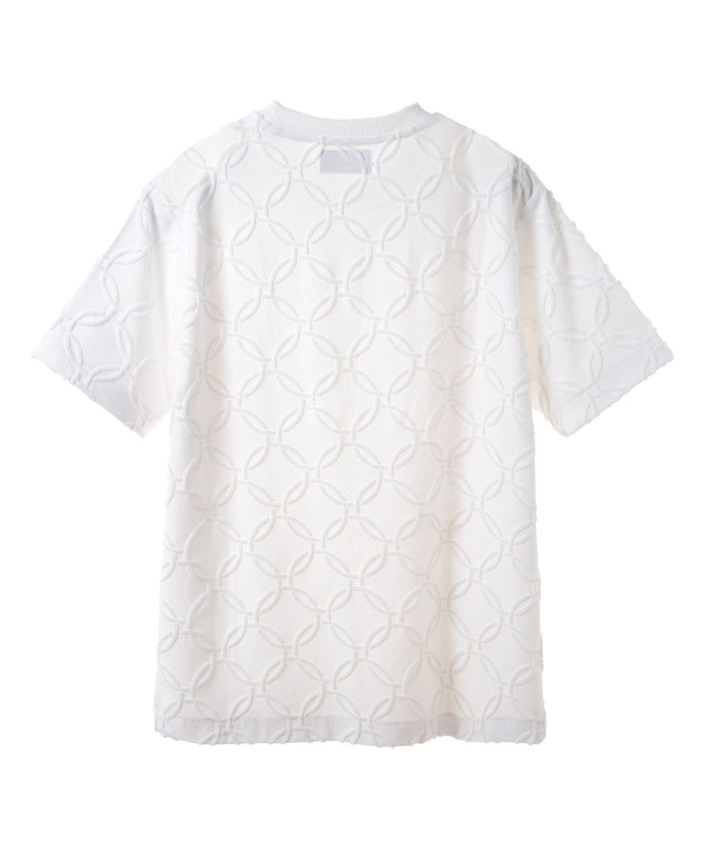 MEN'S BIGI パイルジャガードTシャツ ホワイト