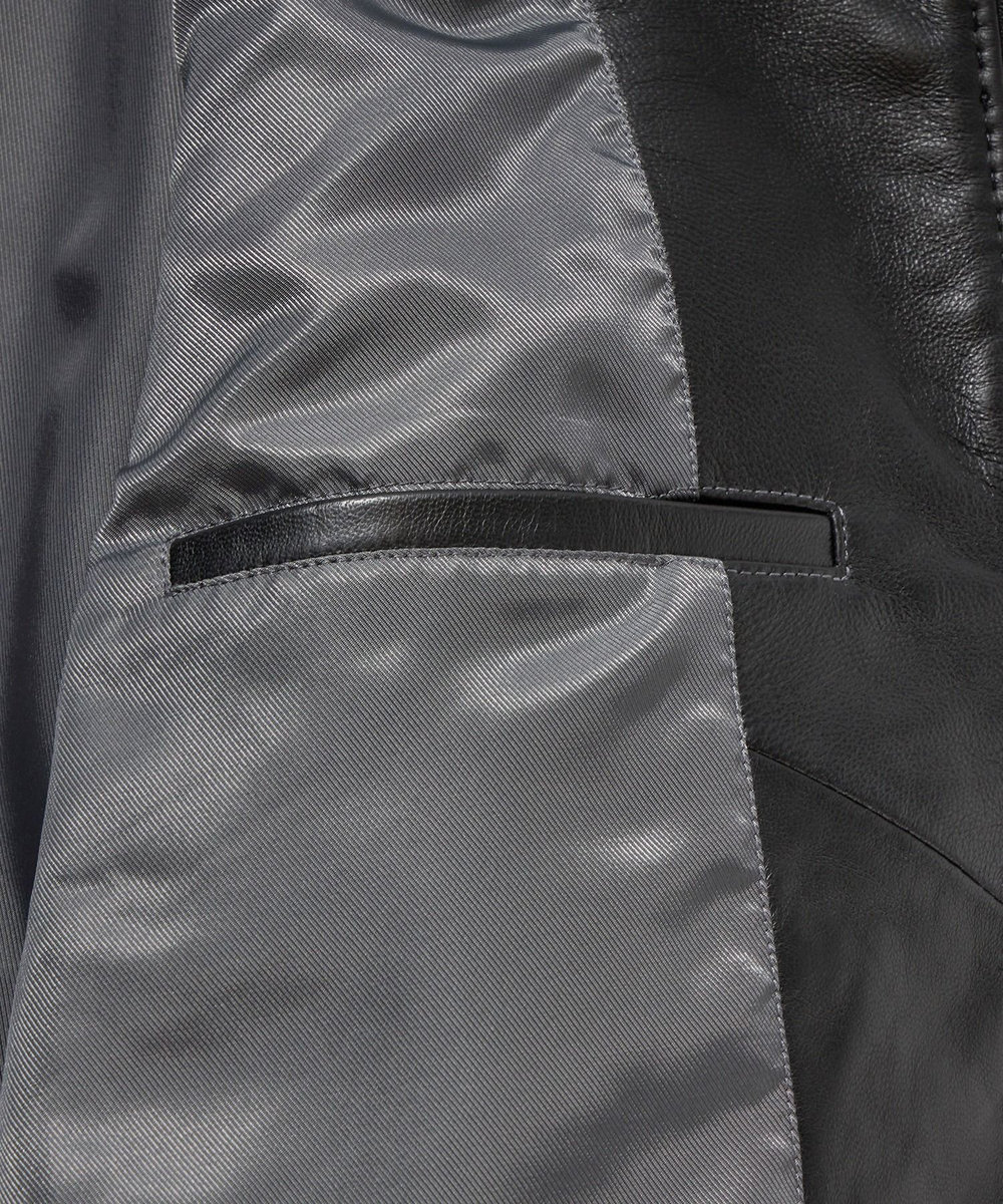 MEN'S BIGI クロームタンニングレザージャケット ブラック