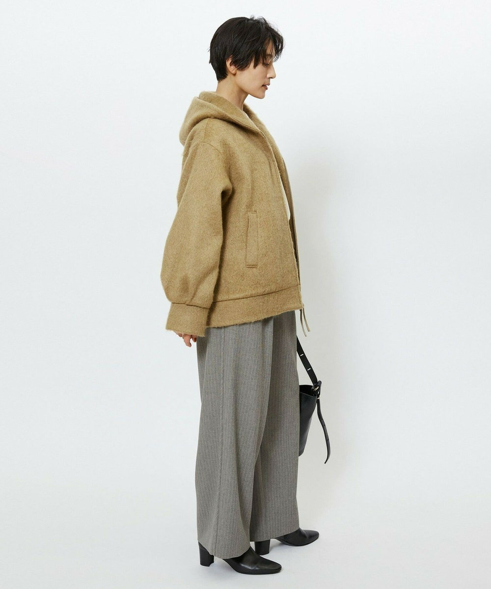 feerique feerique モヘアシャギーフードブルゾン キャメル