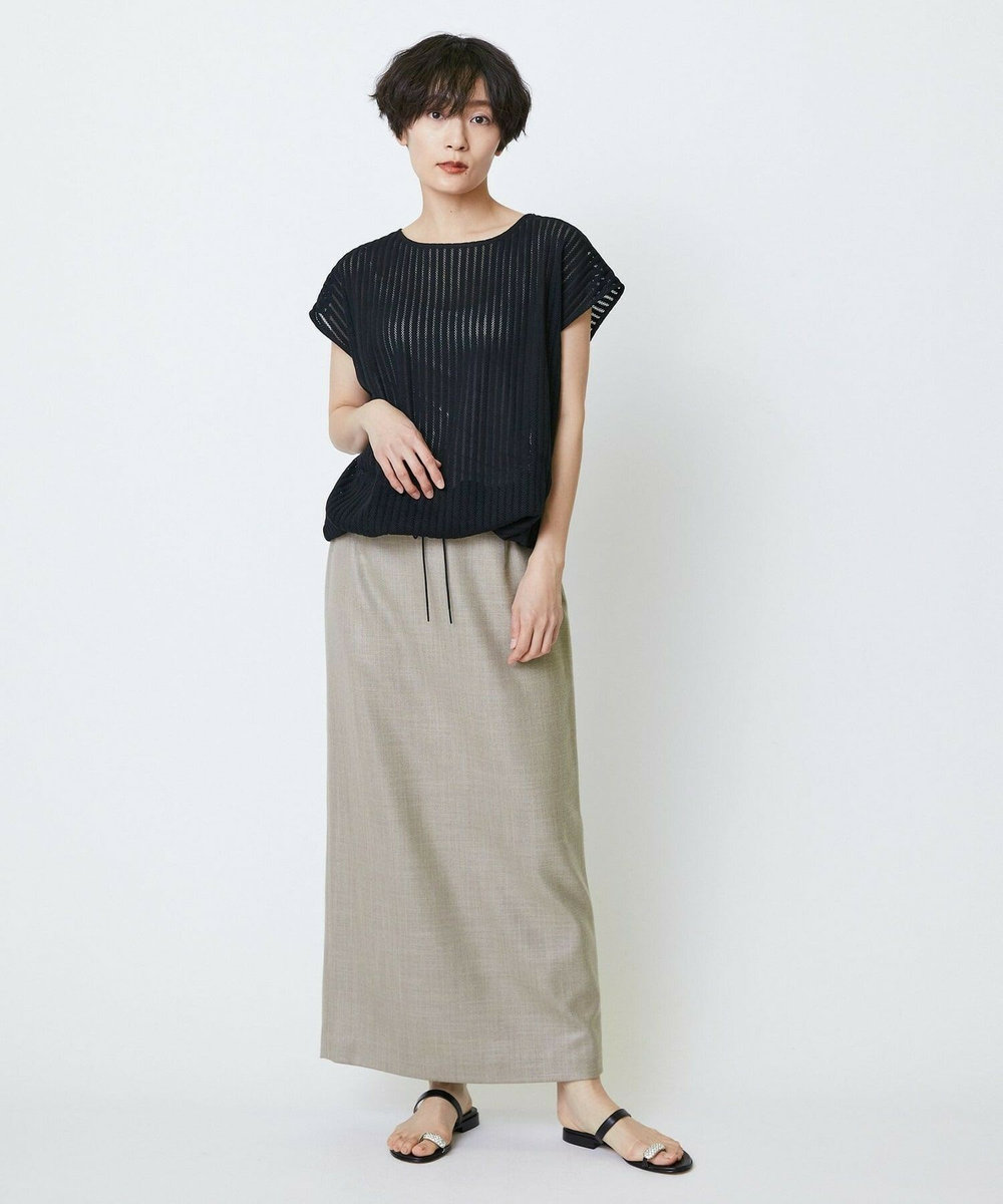 feerique feerique ラッセルメッシュストライププルオーバー ブラック
