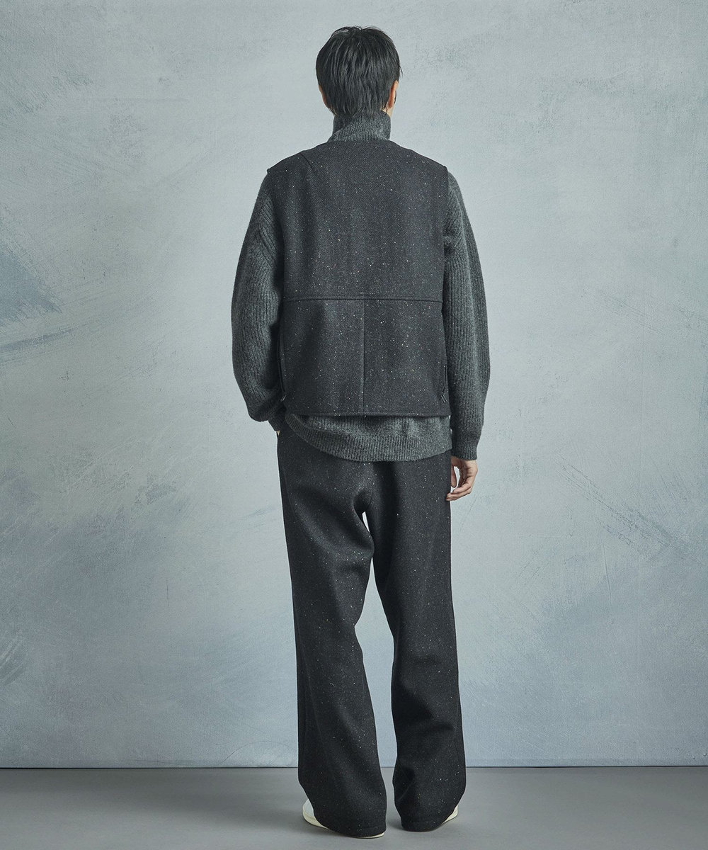 MEN'S BIGI 【50th Anniv . 菊池武夫】HARRIS TWEED COLOR NEP VEST ブラック