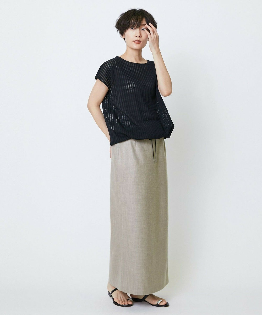 feerique feerique ラッセルメッシュストライププルオーバー ブラック