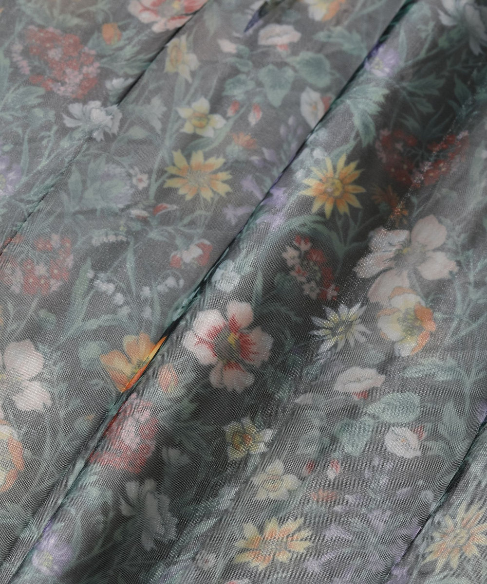 DÉPAREILLÉ FLOWER ORGANDY SKIRT / フラワーオーガンジースカート ブラック