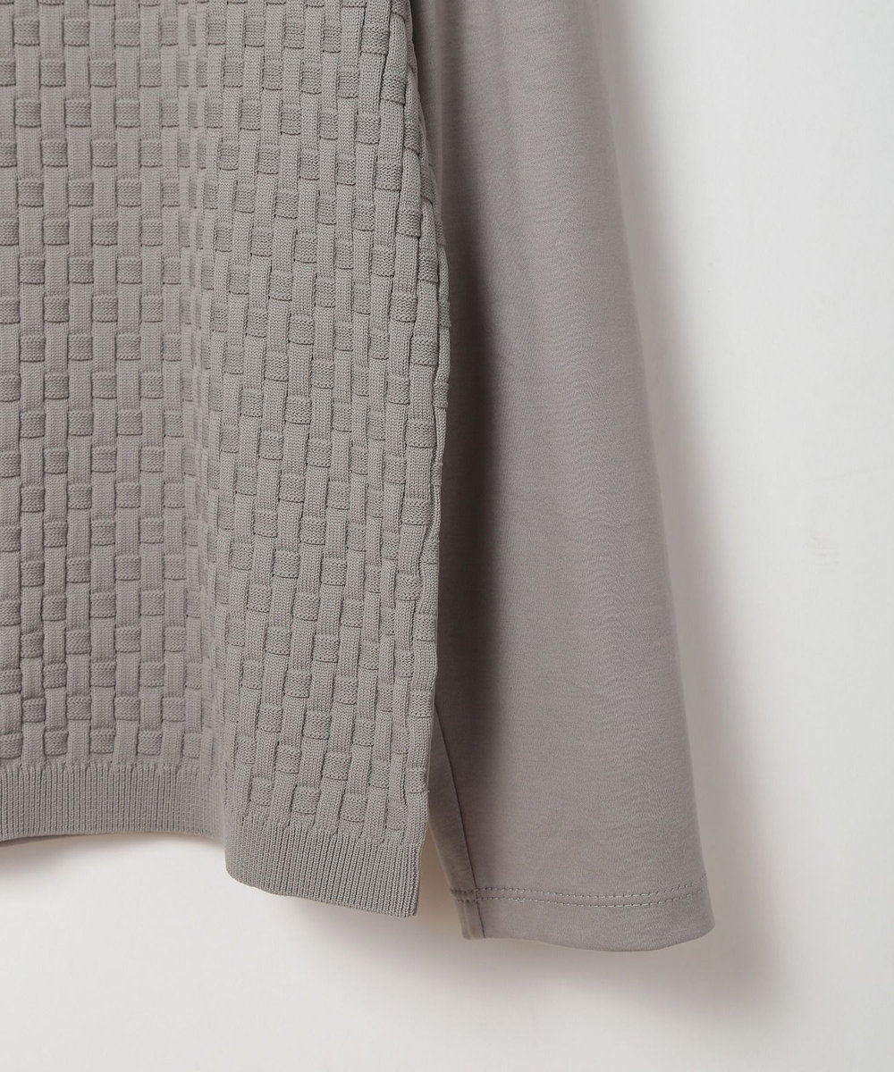 MEN'S BIGI ニットコンビモックネックカットソー グレー