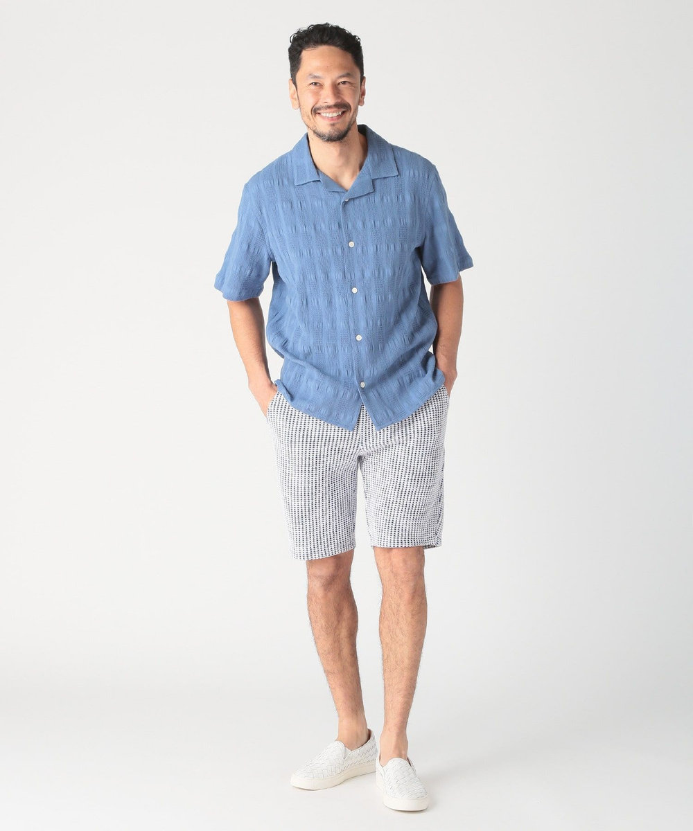 MEN'S BIGI 【Wax London/ワックスロンドン】ジャガードシャツ ブルー