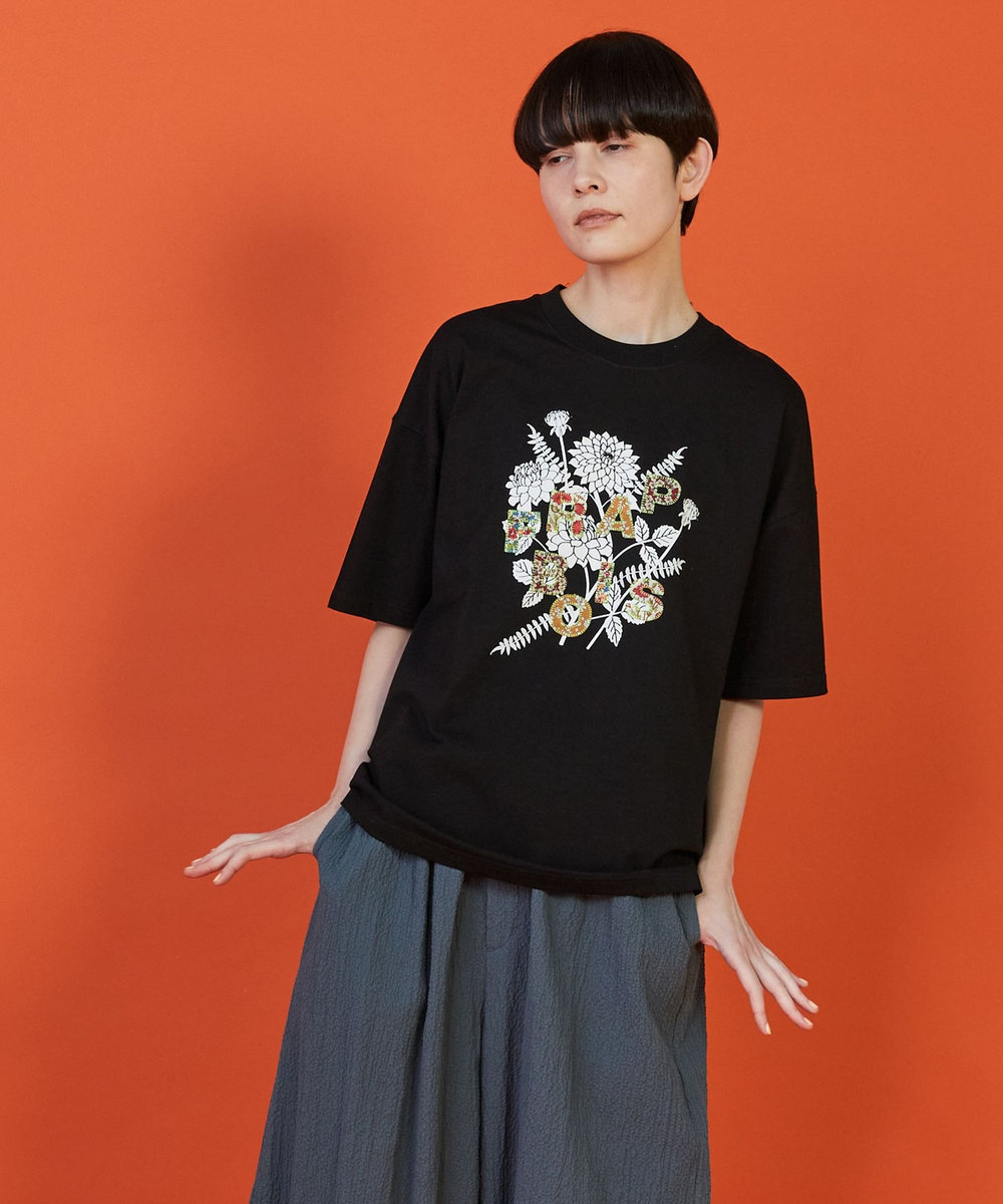 FRAPBOIS フラワーロゴＴシャツ ブラック