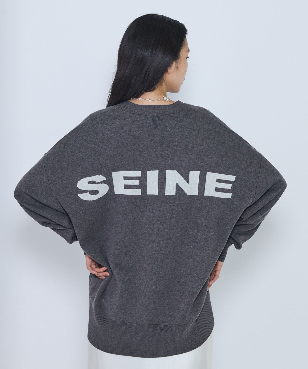 1er Arrondissement バックロゴカーディガン グレー