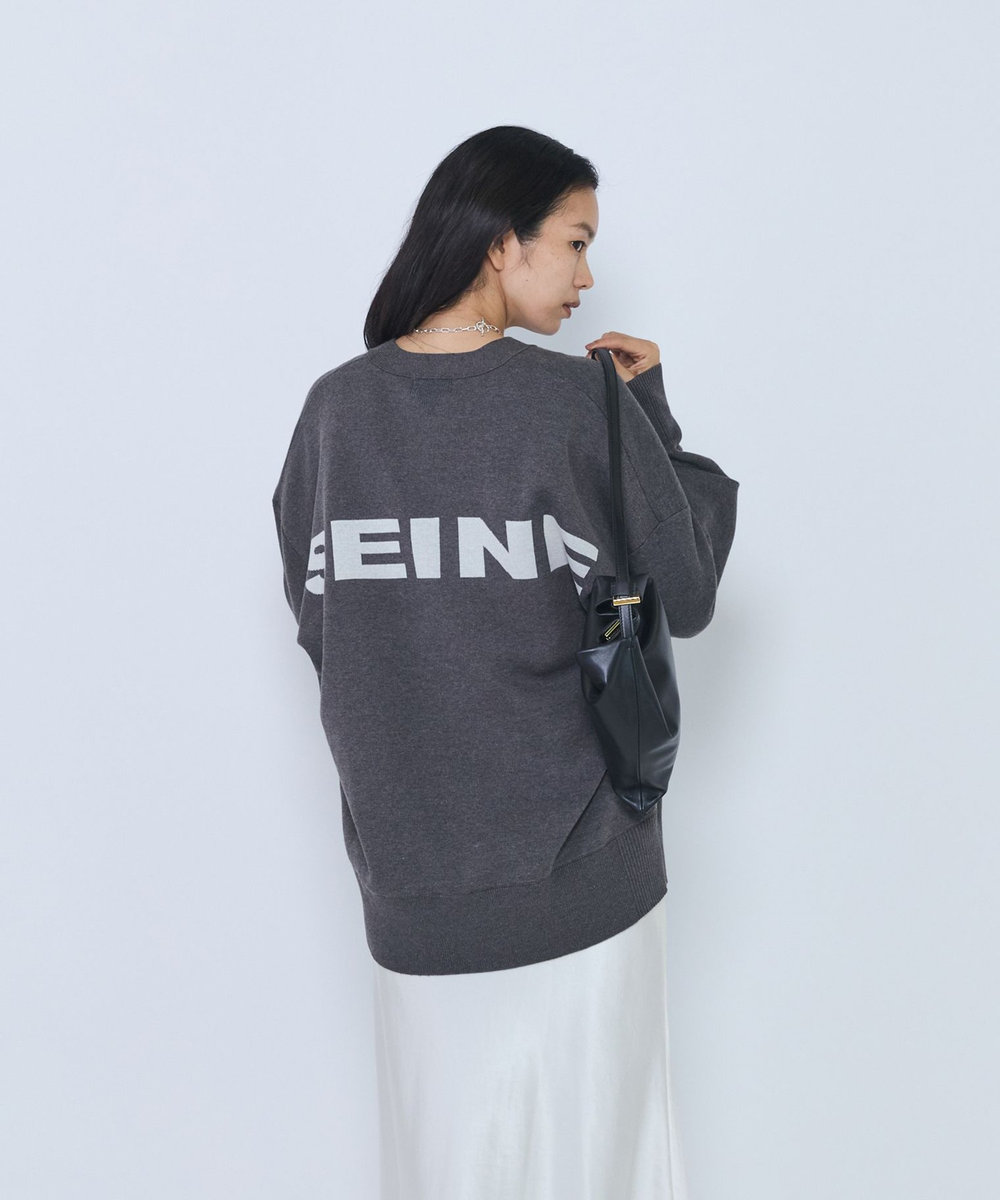 1er Arrondissement バックロゴカーディガン グレー