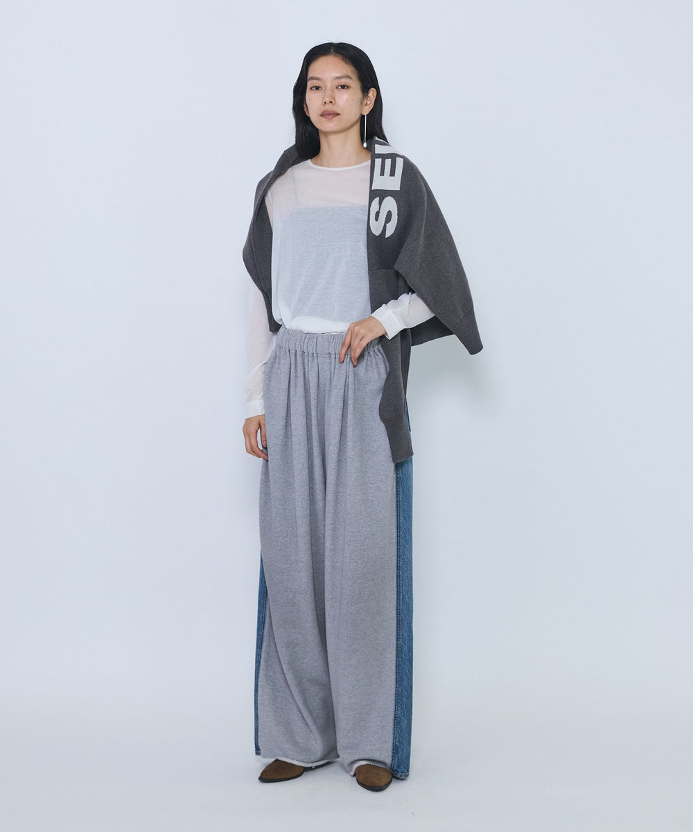 1er Arrondissement バックロゴカーディガン グレー