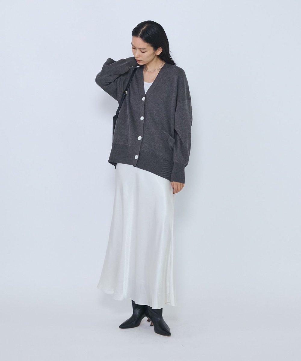 1er Arrondissement バックロゴカーディガン グレー