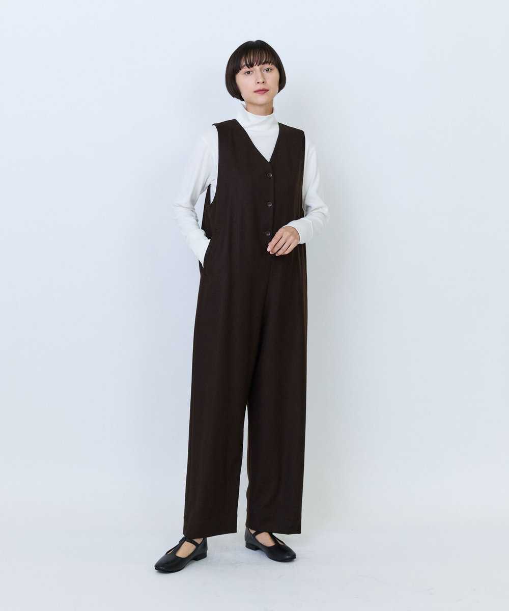 LOISIR ウールフラノオールインワン ブラウン