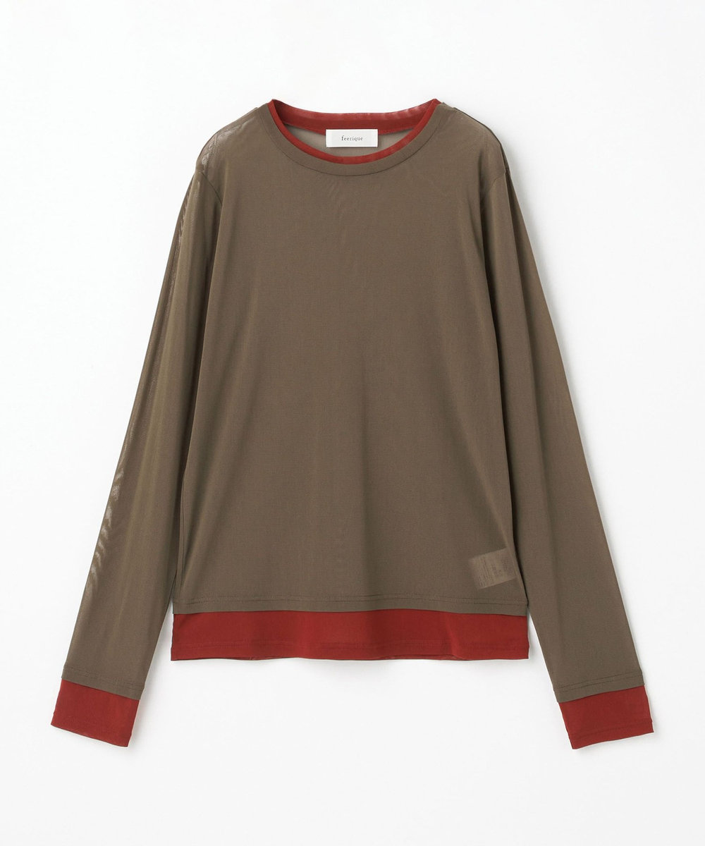 feerique feerique チュールメッシュ配色インナー ブラウン系その他