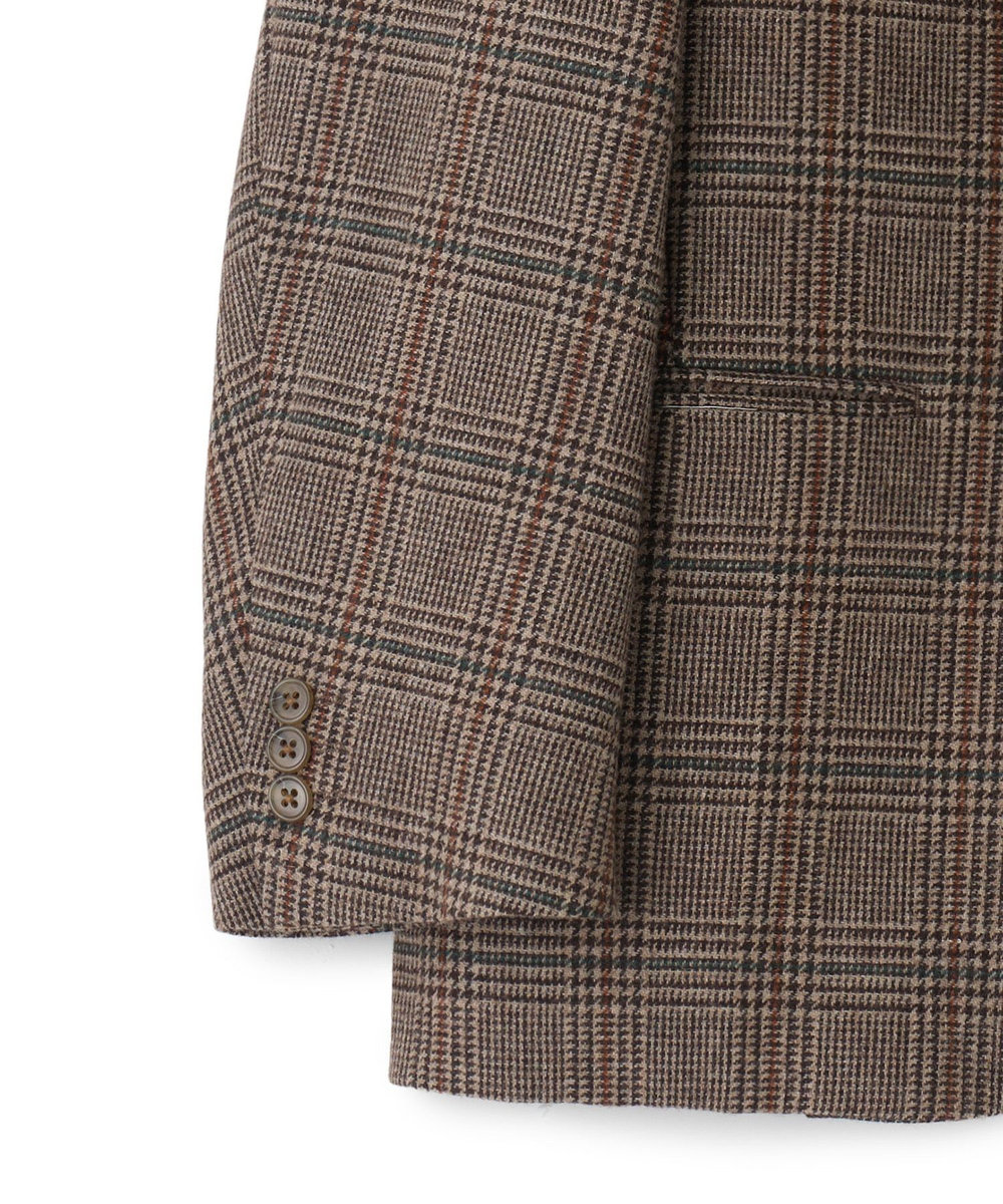 MEN'S BIGI 【BASED ON MEN'S BIGI HERITAGE】グレンチェック リラックス3Bジャケット ブラウン