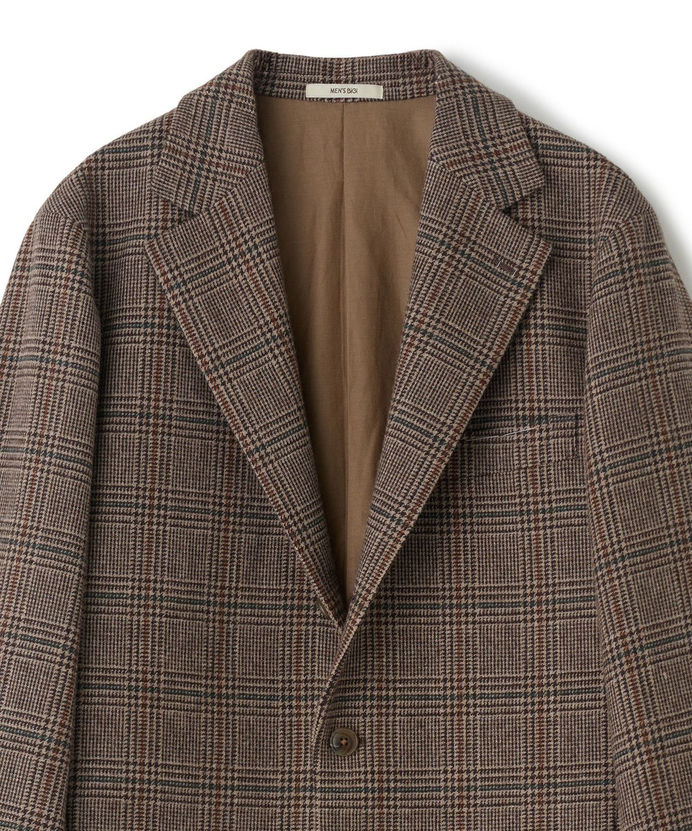 MEN'S BIGI 【BASED ON MEN'S BIGI HERITAGE】グレンチェック リラックス3Bジャケット ブラウン