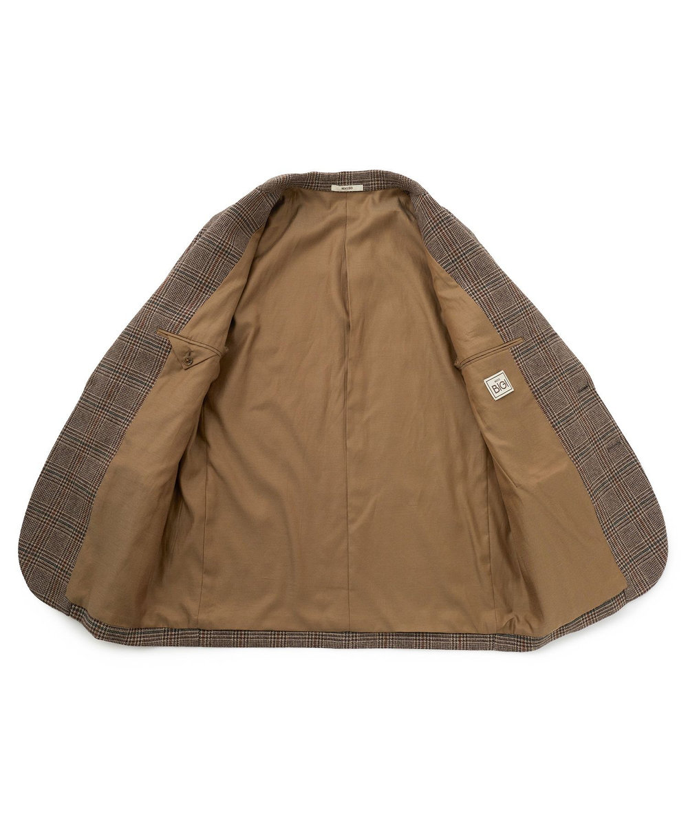 MEN'S BIGI 【BASED ON MEN'S BIGI HERITAGE】グレンチェック リラックス3Bジャケット ブラウン