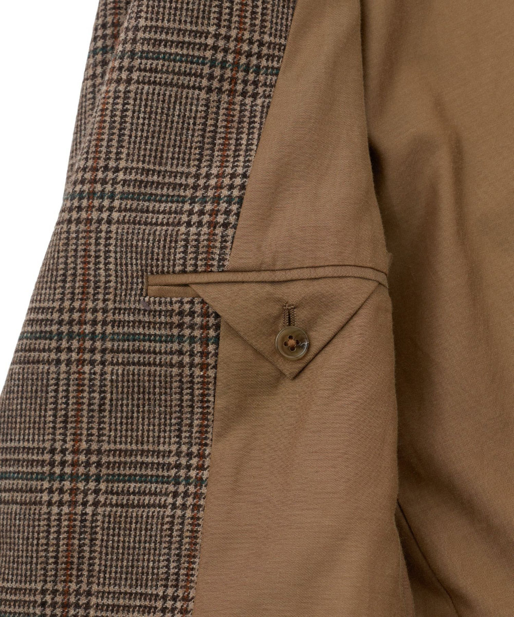 MEN'S BIGI 【BASED ON MEN'S BIGI HERITAGE】グレンチェック リラックス3Bジャケット ブラウン