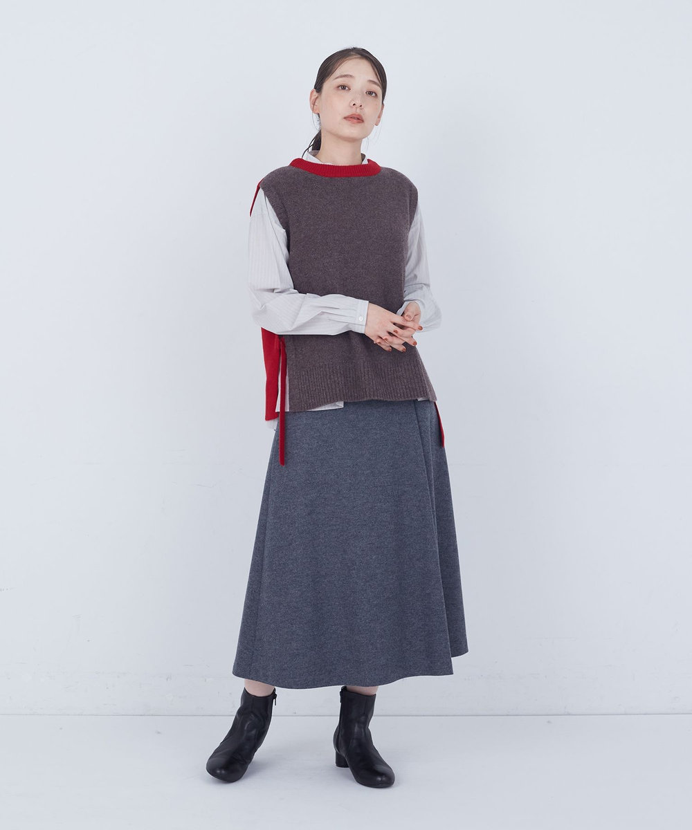 ADIEU TRISTESSE レース付きピンタックブラウス グレー系その他