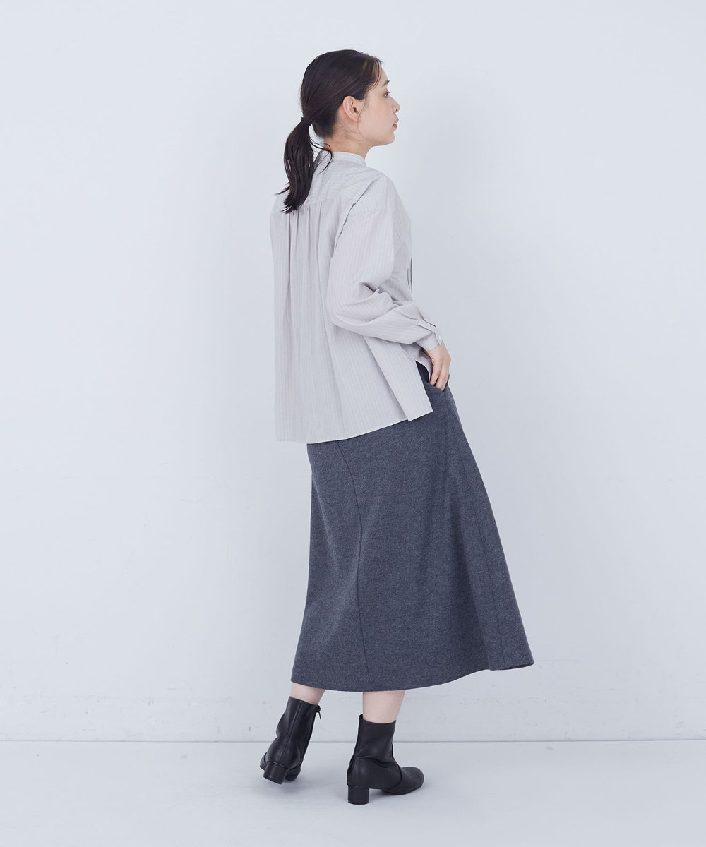 ADIEU TRISTESSE レース付きピンタックブラウス グレー系その他