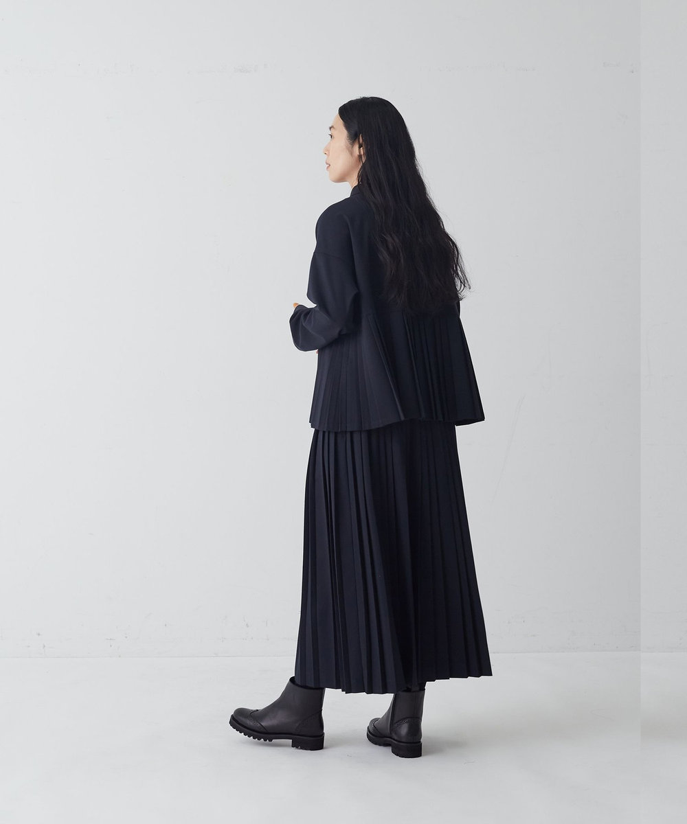 congés payés ADIEU TRISTESSE プリーツジャケットブラウス ネイビー