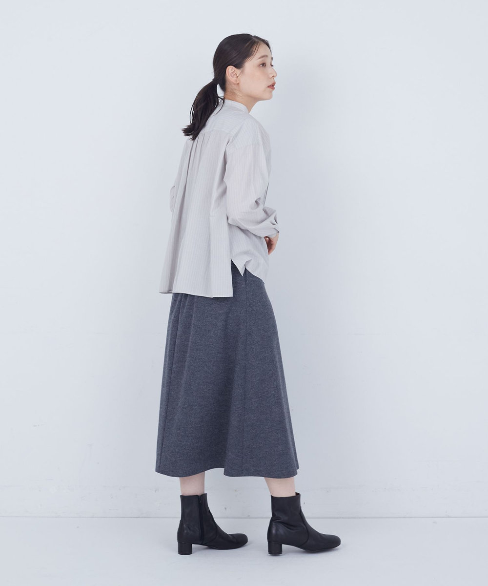 ADIEU TRISTESSE レース付きピンタックブラウス グレー系その他
