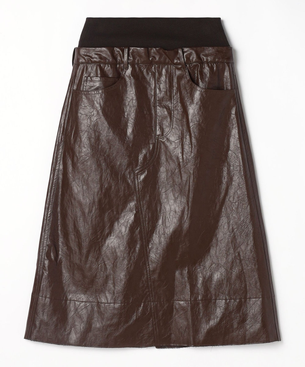 1er Arrondissement ＜COGTHEBIGSMOKE /コグ ザ ビッグ スモーク＞"OAKLEY SKIRT"レザースカート ブラウン