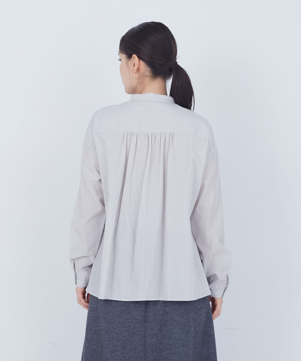 ADIEU TRISTESSE レース付きピンタックブラウス グレー系その他