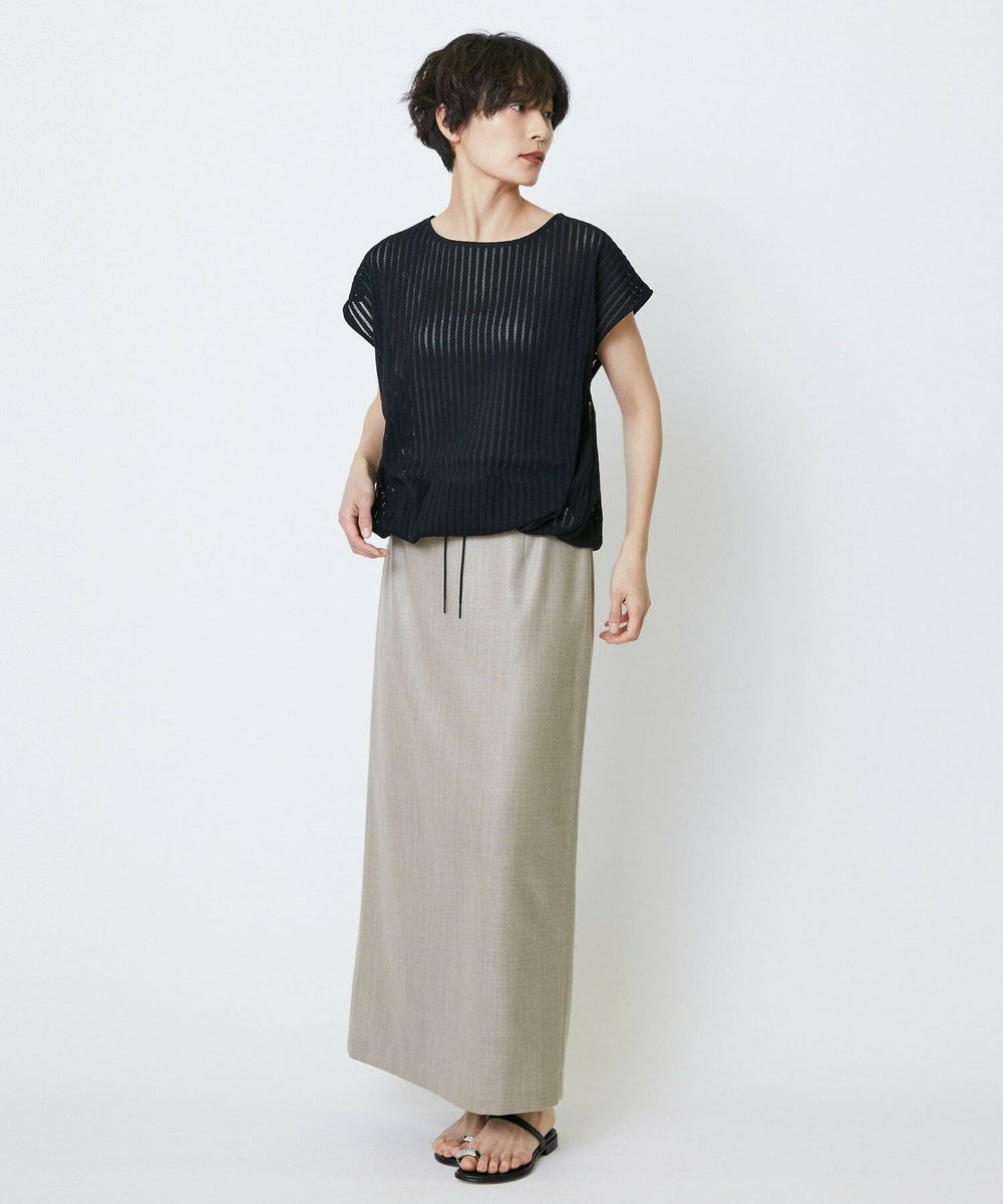 feerique feerique ラッセルメッシュストライププルオーバー ブラック