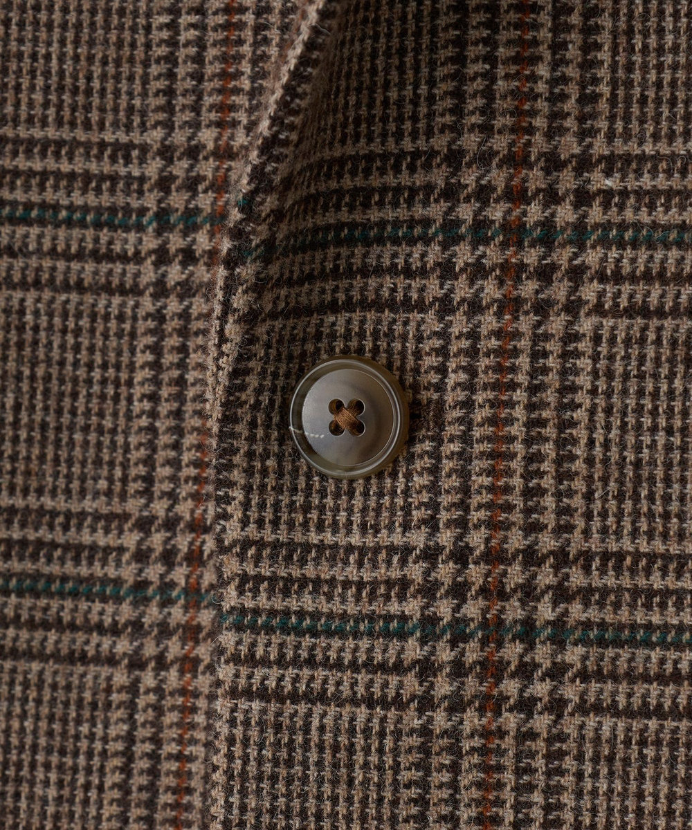 MEN'S BIGI 【BASED ON MEN'S BIGI HERITAGE】グレンチェック リラックス3Bジャケット ブラウン