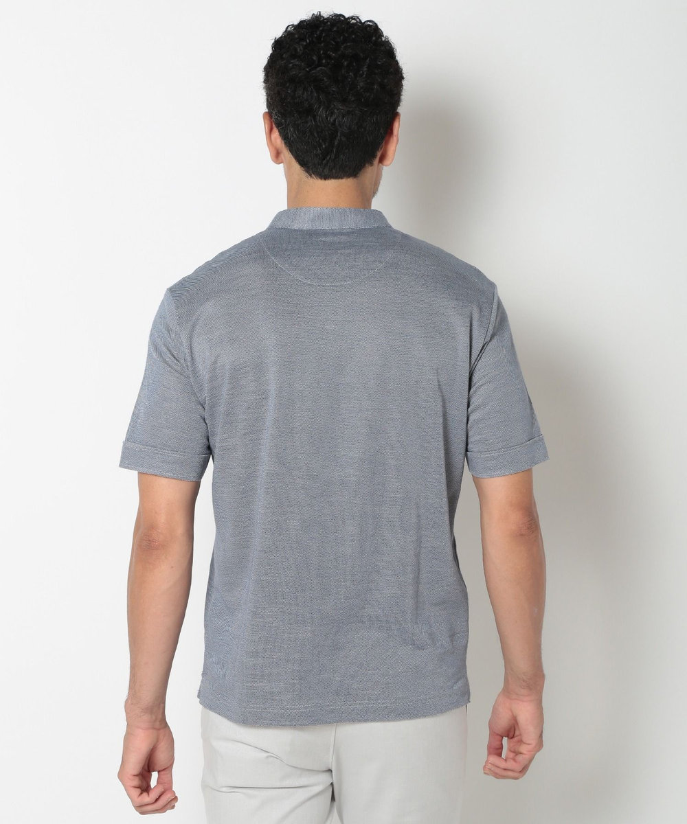 MEN'S BIGI <COOL MAX>バンドスキッパーポロシャツ ブルー