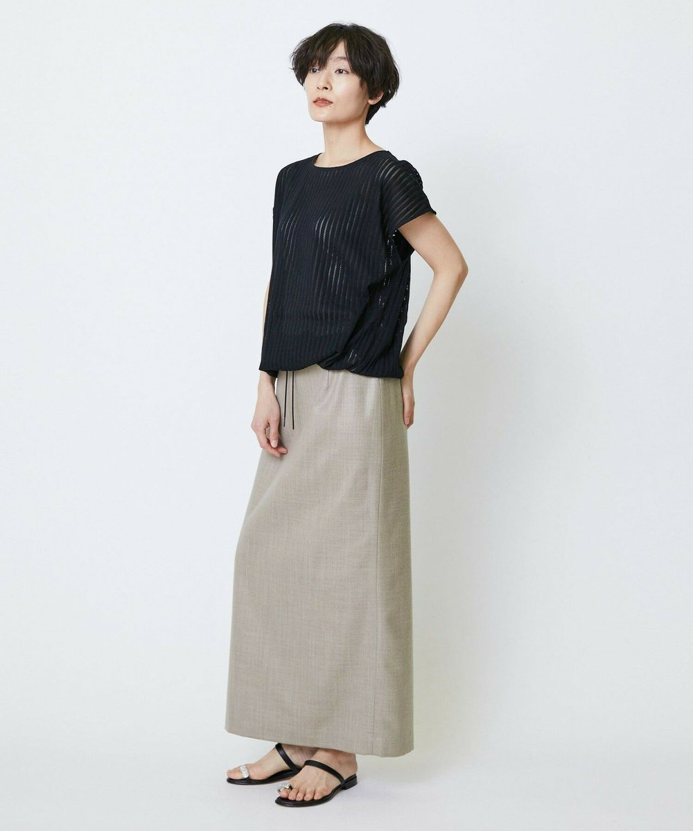 feerique feerique ラッセルメッシュストライププルオーバー ブラック