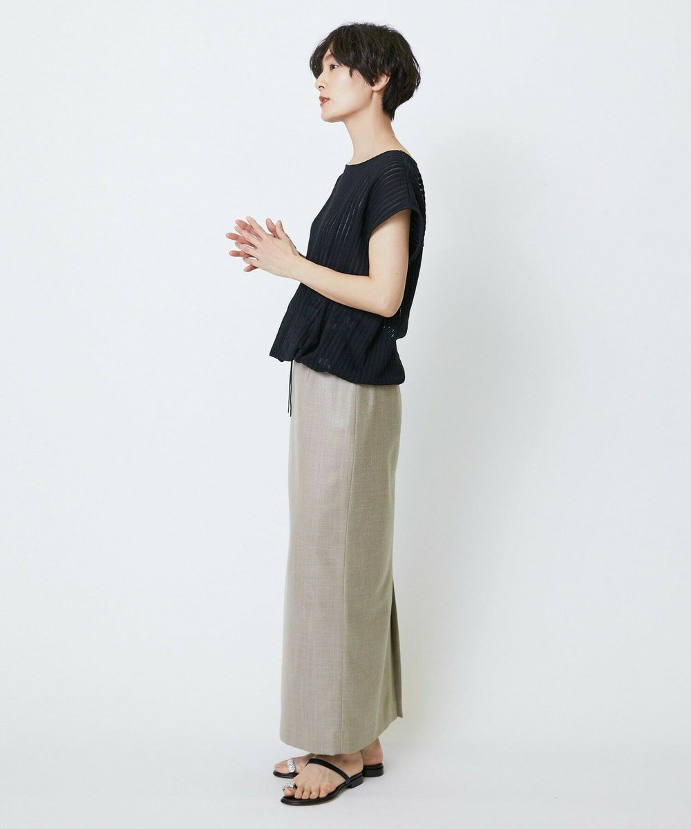 feerique feerique ラッセルメッシュストライププルオーバー ブラック