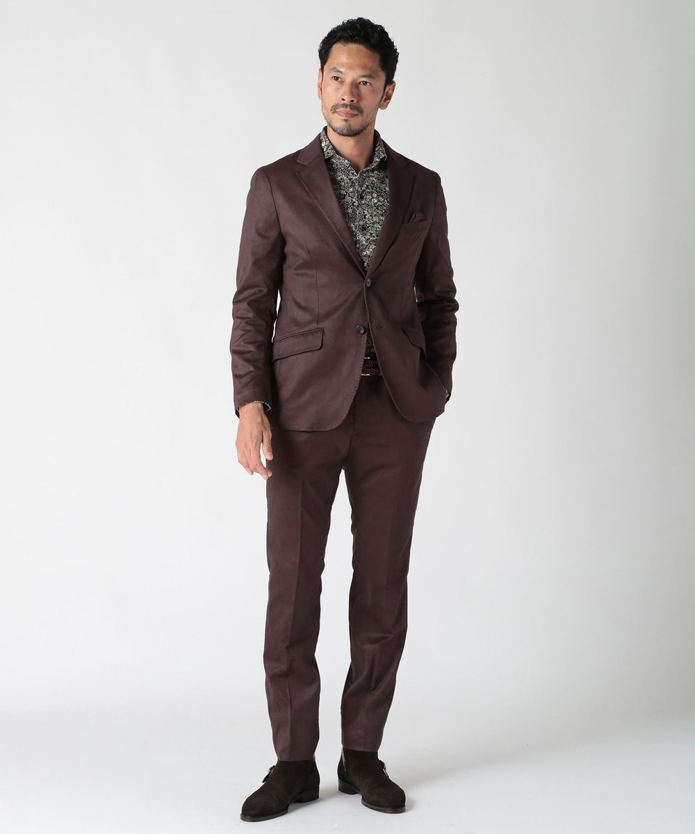 MEN'S BIGI コマスエードストレッチパンツ（セットアップ対応） ボルドー