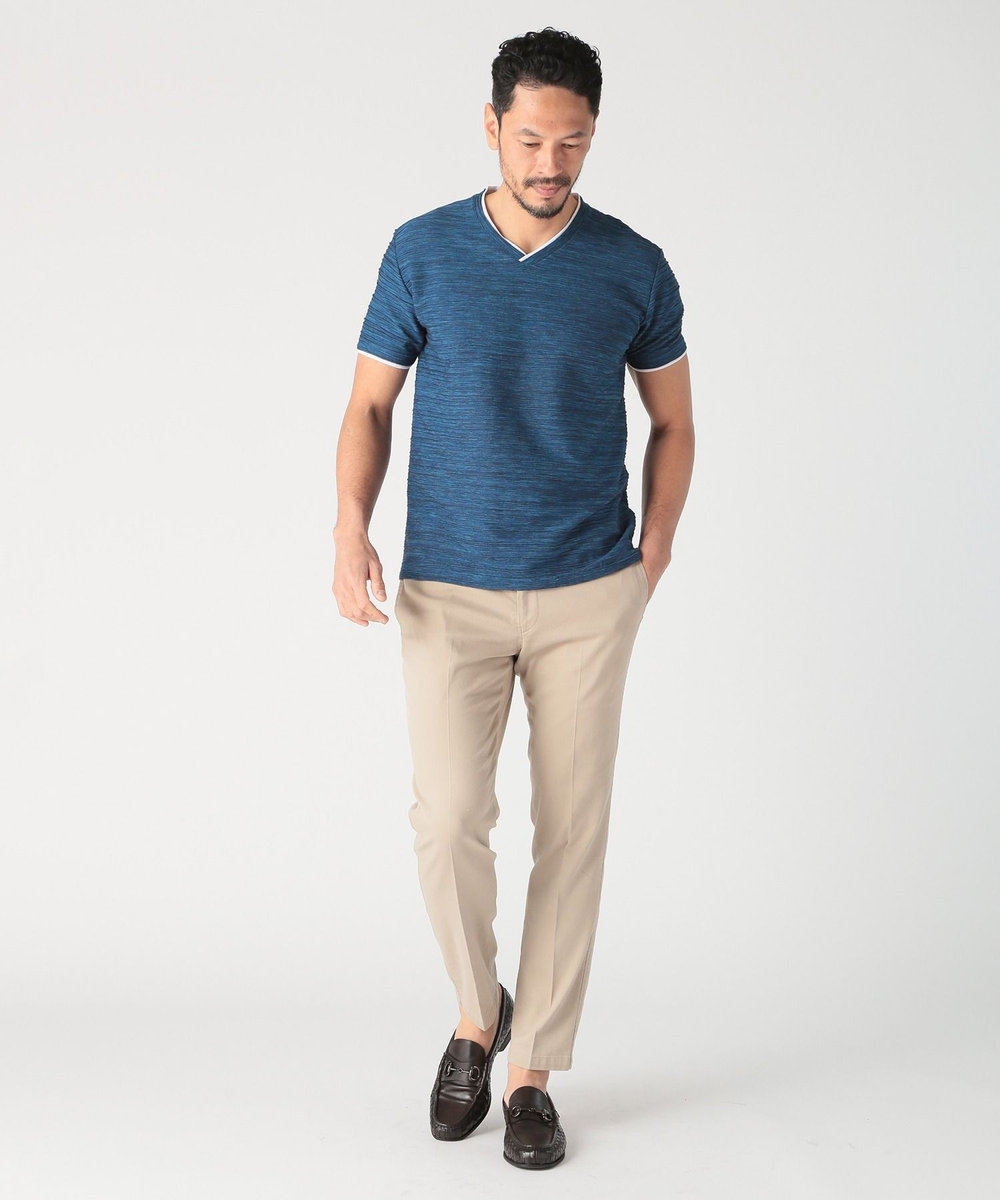 MEN'S BIGI スラブタック天竺素材Tシャツ＜吸水速乾＞ ブルー