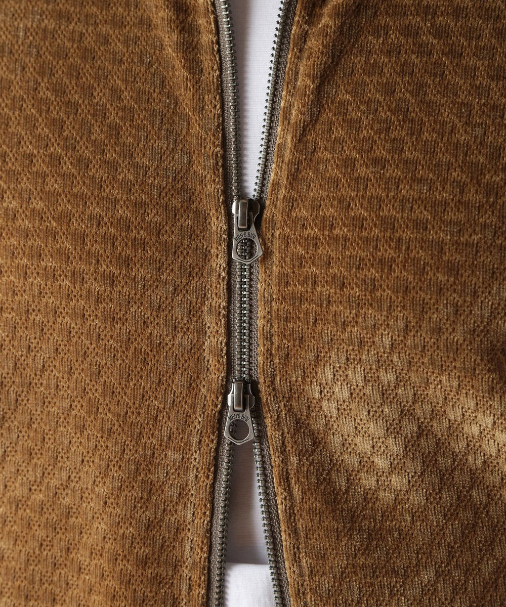 MEN'S BIGI スタンドジップモールジャカードブルゾン グリーン