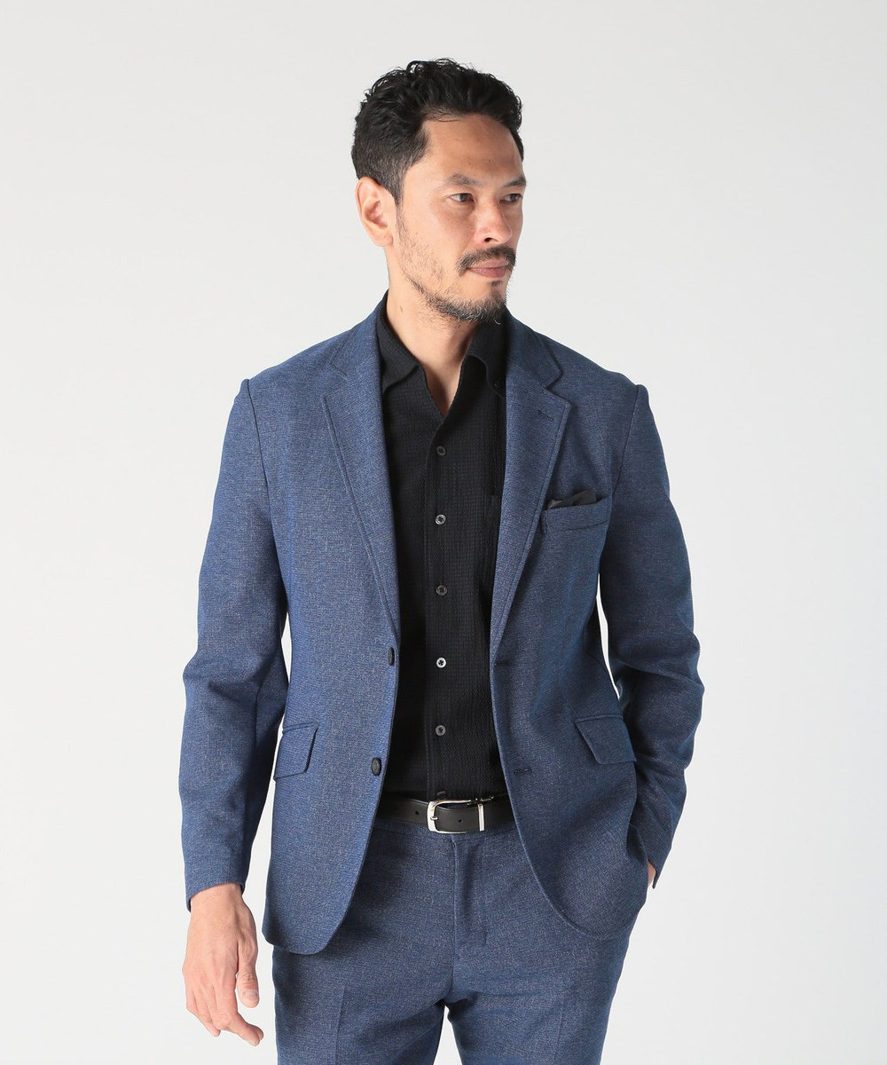 MEN'S BIGI 【ACTIVE TAILOR/アクティブテイラー】カラミメッシュストレッチジャケット ブルー