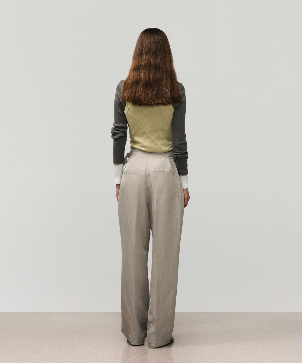 DÉPAREILLÉ ORGANIC COTTON RIB HENRY NECK / オーガニックコットンリブヘンリーネック チャコールグレー