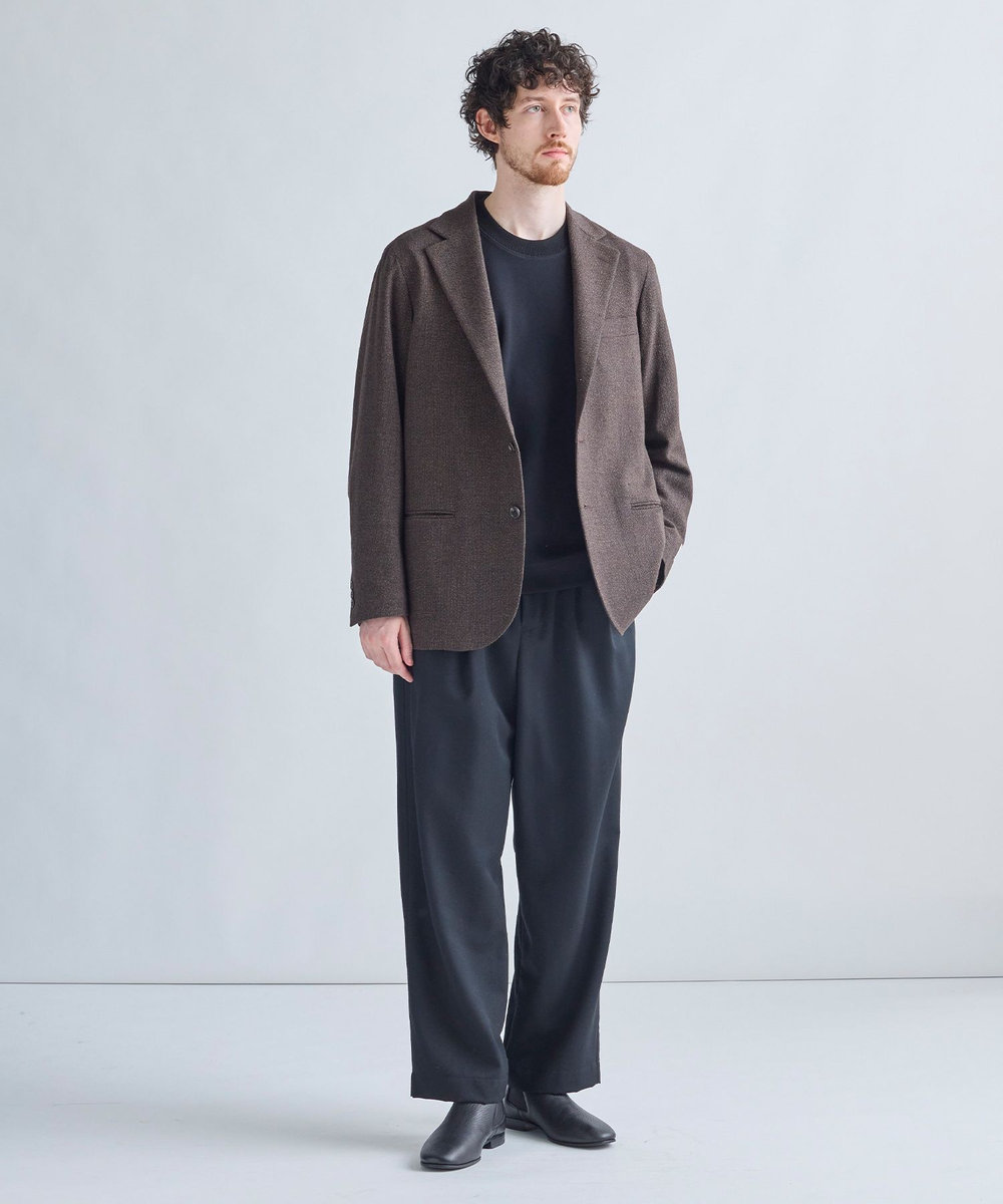 MEN'S BIGI 【BASED ON MEN'S BIGI HERITAGE】メランジ調 リラックス3Bジャケット ブラウン
