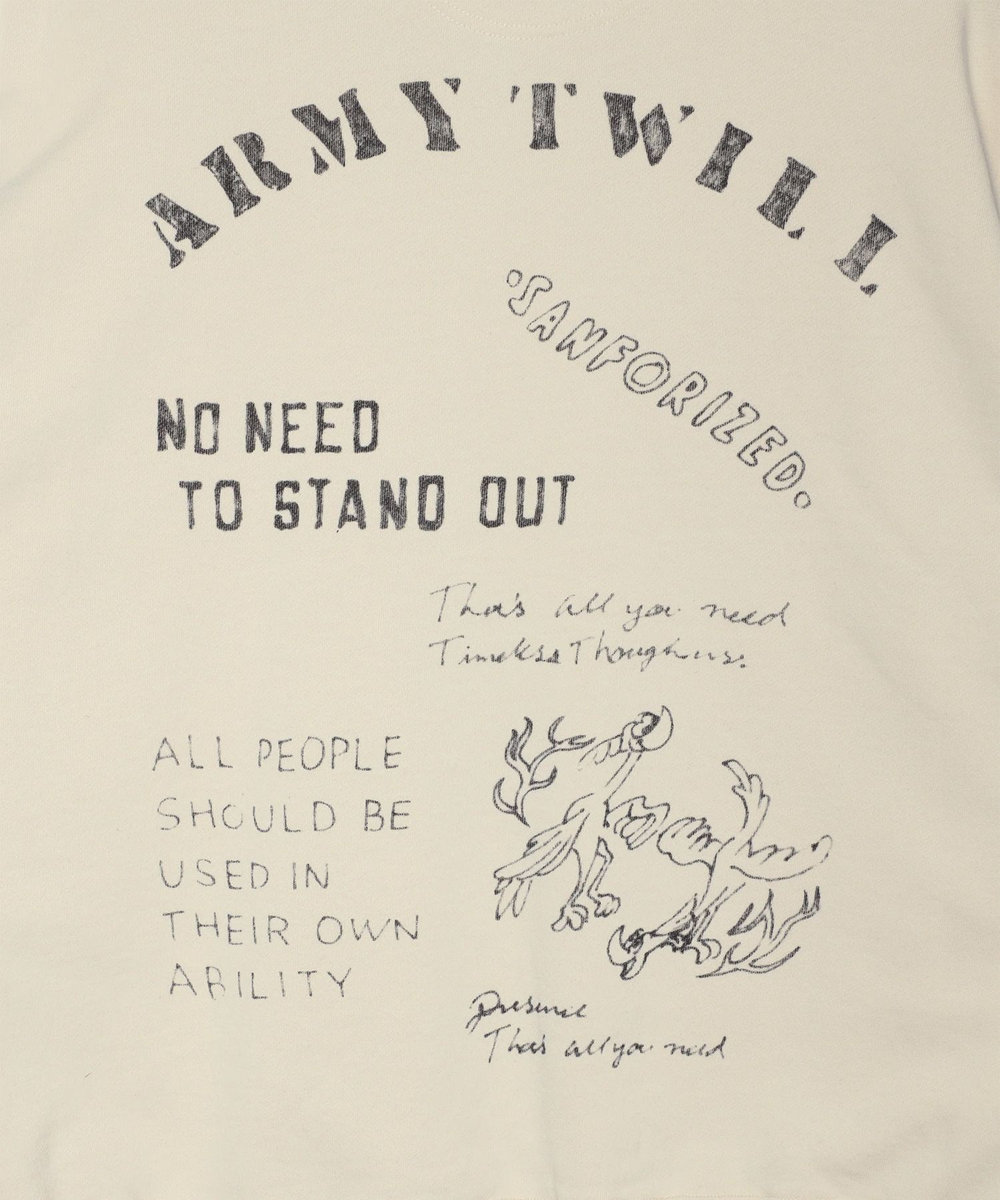 UNION STATION ARMY TWILL Crew Neck Sweat_Print キナリ